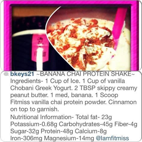 My Own Protein Recipe Using Fitmiss Vanilla Chai Protein Powder Yummy