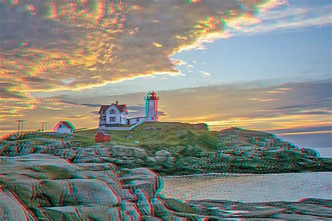 3D Light House Scenic You Will Need A Pair Of Anaglyph Glasses To