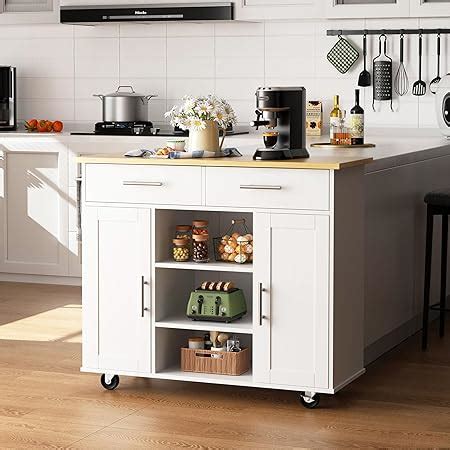 Amazon Shintenchi Kitchen Island With Storage Kitchen Island Cart