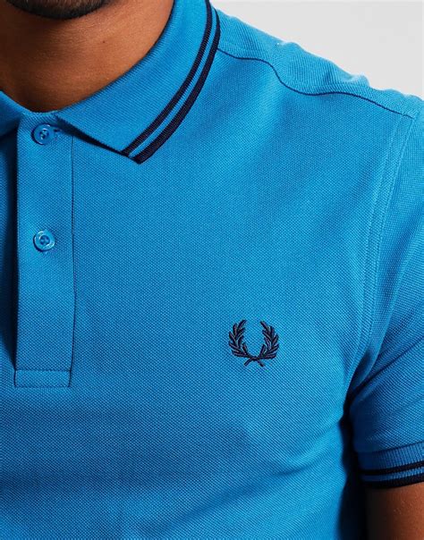 Fred Perry Twin Tipped Polo Shirt Oceannavy Terraces Menswear