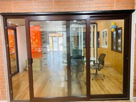 Brown Upvc Glass Sliding Door For Office Interior At Rs Sq Ft In