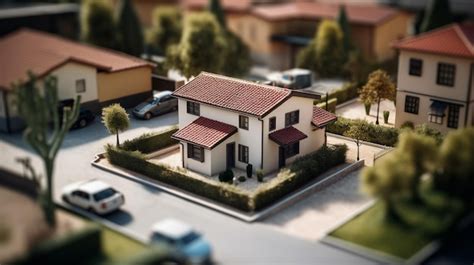 Capturer Un Quartier Miniature Contemporain Avec Une Mise Au Point