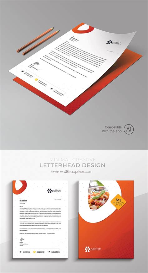 Freepiker Healthy Food And Restaurant Letterhead