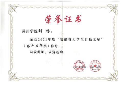 【喜报】信息学子获评2021年度“安徽省大学生自强之星”及“中国大学生自强之星”奖学金推荐候选人