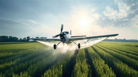 Crop Duster Plane Spraying Crops. Spraying Chemicals for Accelerated Crop Growth Stock Photo ...