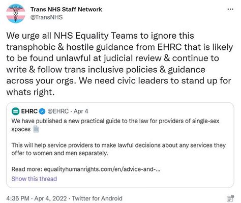 Nhs Mutiny Against Watchdog Ruling That Allows Trans Patients To Be