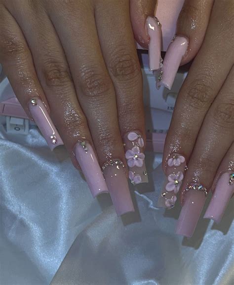 Acrylic Nails Coffin Pink Classy Acrylic Nails Long Square Acrylic