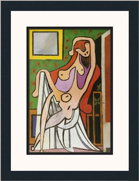 Pablo Picasso Large Nude In Red Armchair Custom Framed Print Etsy