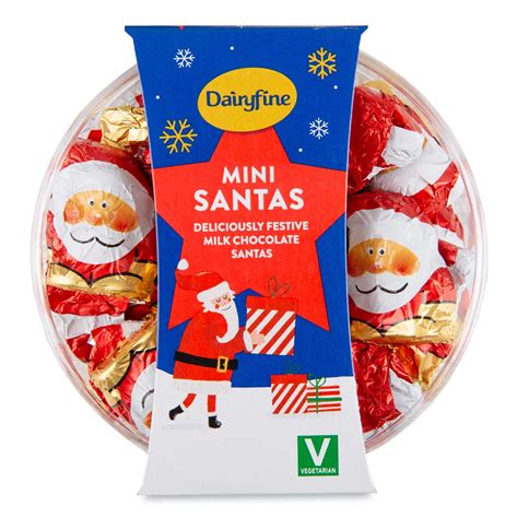 Mini Chocolate Santas 125g 25 Pack Dairyfine Aldiie