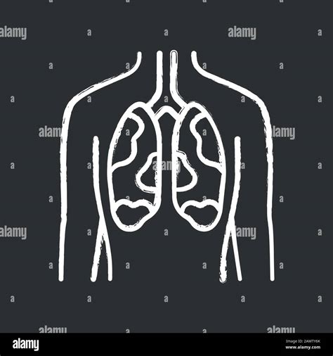 Ill Lungs Chalk Icon Sore Human Organ Tuberculosis Cancer Unhealthy