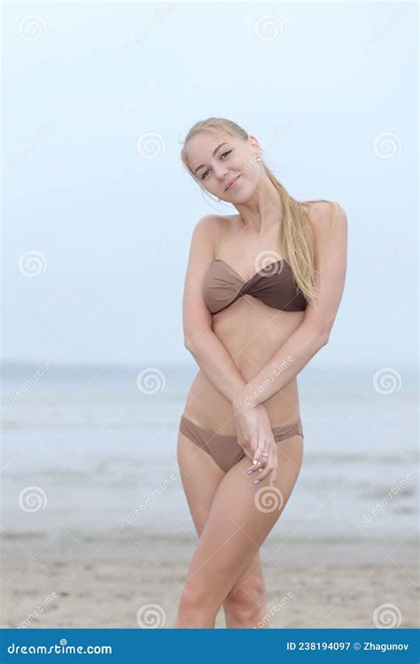 Woman In Bikini On The Beach Stock Image Image Of Beauty Lingerie