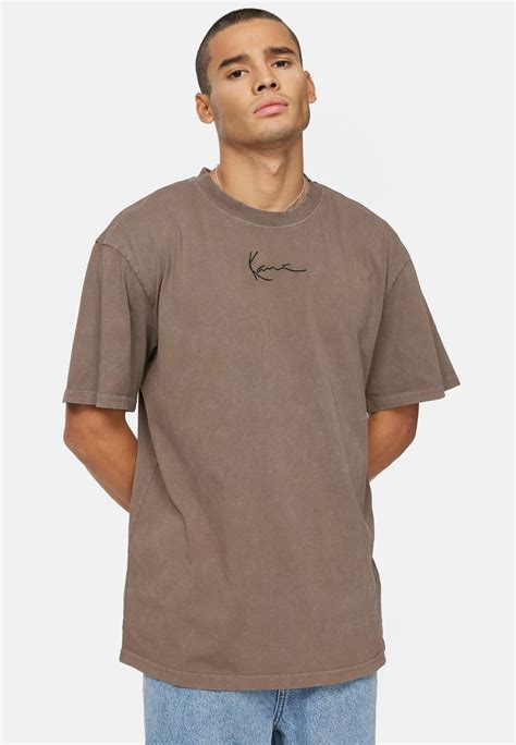 Karl Kani Small Signature Destroyed Tee Tricou Basic Dark Taupegri