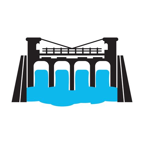 Water Dam Logo Icon Illustration Design Template Vector Art At