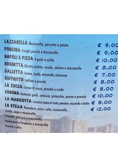 Menu Pizzeria Napoli E Pizza In San Marcellino Thefork