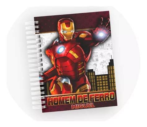 Caderno Do Homem De Ferro - Caderno Escolar A5 Personalizado 96fls - Homem De Ferro | Parcelamento ...