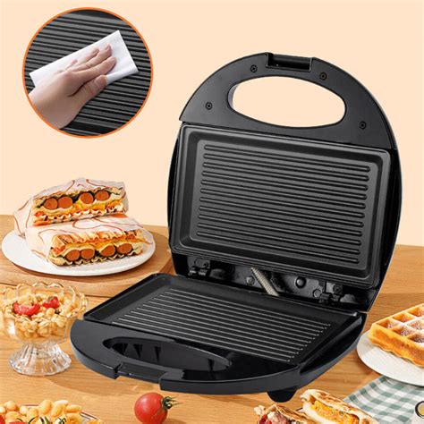 W Waffle Maker Stripe Omelette Bread Waffle Sandwich Maker Grill Non