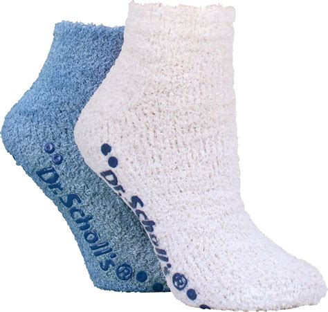 Dr Scholls Womens Spa Collection 2 Pack Low Cut Socks With Grippers Dsl 8500