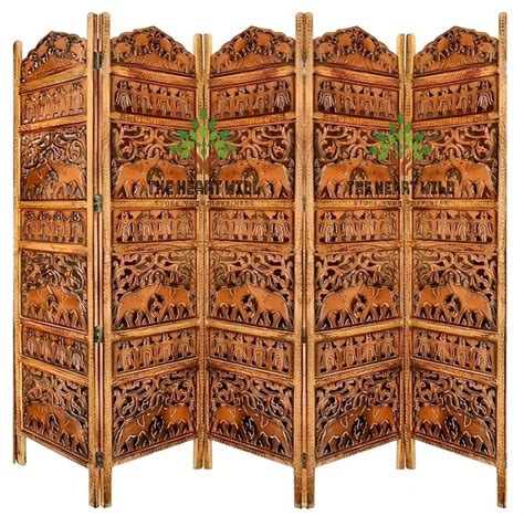 Buy Theheartwill Elephant Design Wooden Partition For Living Room