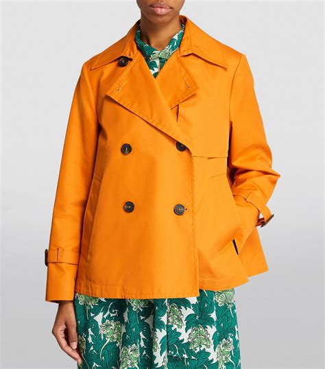 Max Mara Orange Biglia Short Trench Coat Harrods Uk