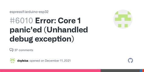 Error Core Panic Ed Unhandled Debug Exception Issue