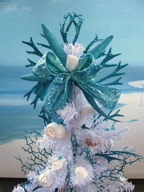 Seashell Coral Christmas Tree In A Whelk Shell Starfish Etsy