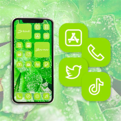 Bright Green App Icons Widget Iphone Home Screen App Covers Etsy