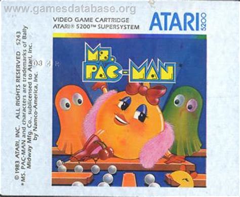 Ms Pac Man Atari 5200 Artwork Cartridge Top