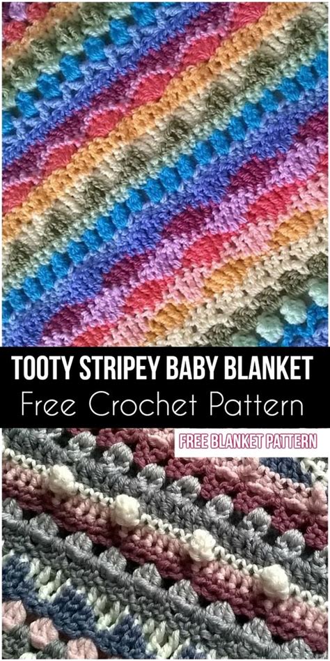 Crochet Inspiration Tooty Stripey Baby Blanket Free Crochet Pattern