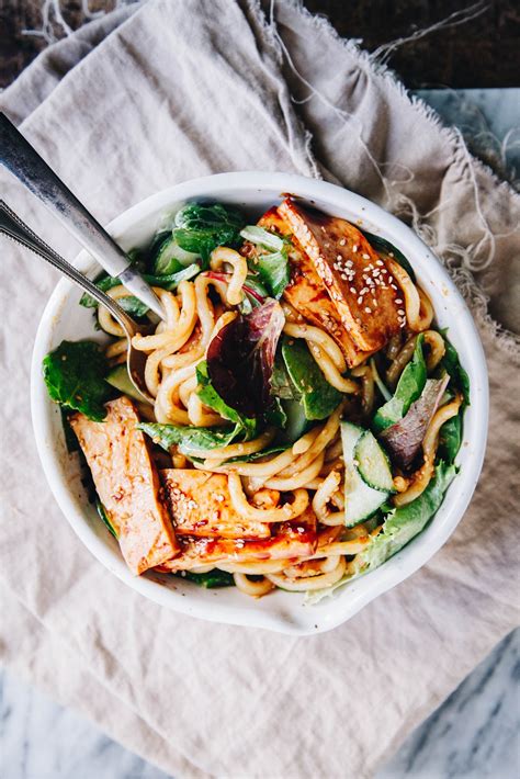 This Rawsome Vegan Life Sesame Udon Noodles With Greens Spicy Tofu