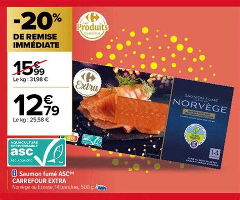 Offre Saumon Fumé Asc Carrefour Extra chez Carrefour