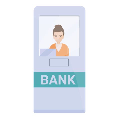 Bank teller cabine icon, cartoon style 14253447 Vector Art at Vecteezy