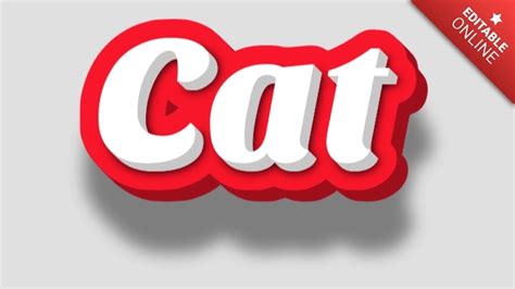 cat red white  text effect generator