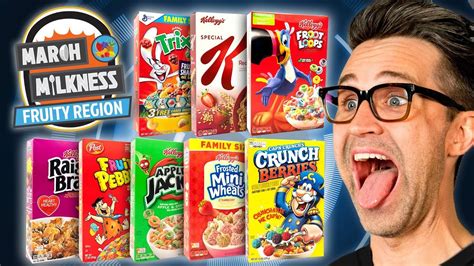 March Milkness Taste Test Fruity Cereals Youtube