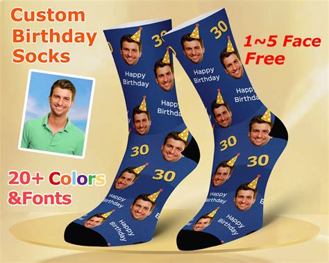 Custom Birthday Socks Happy Birthday Face Socks Th Th Th