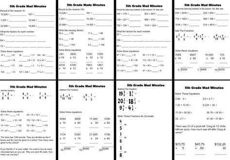 FREE 5th Grade Math Worksheets