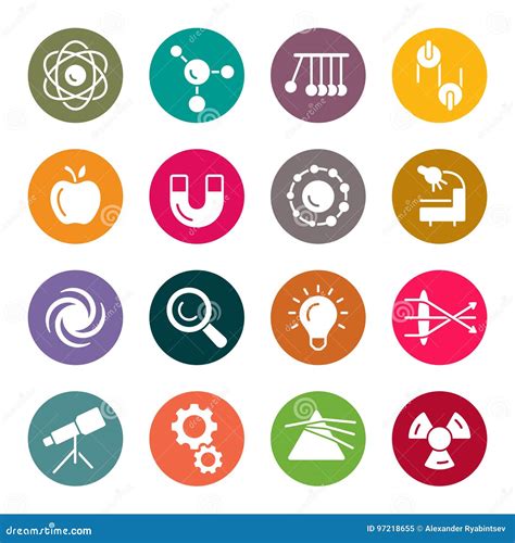 Physics Icons Stock Vector Illustration Of Analysis 97218655