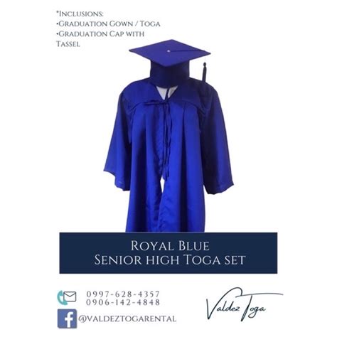 Royal Blue Senior High Toga Full Set Premium Quality Katrina Cloth Shopee Philippines