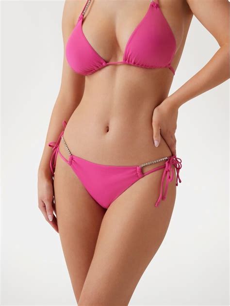 Guess Dół od bikini Różowy Modivo pl