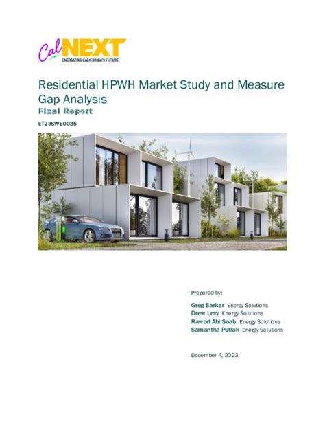 Et Swe Residential Hpwh Market Study And Measure Gap Analysis