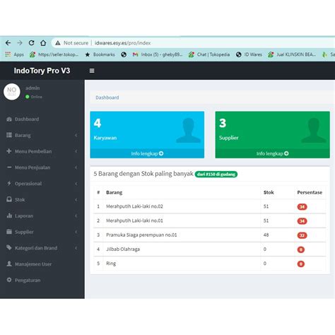 Jual Aplikasi Manajemen Stok Barang Inventory Berbasis Web Shopee