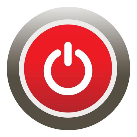 Power red button icon, flat style 15073391 Vector Art at Vecteezy