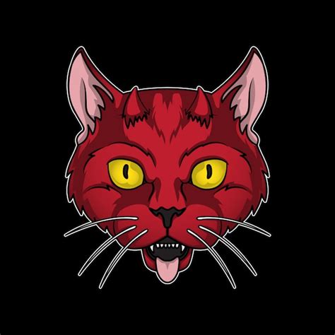 premium vector devil cat