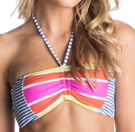 ROXY Sail Away Bandeau Bikini Top ARJX303115 Size M New EBay