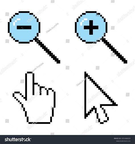 Pixel Cursor Icon Mouse Click Clicker Stock Vector Royalty Free