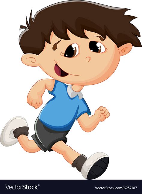 Cartoon kid running Royalty Free Vector Image - VectorStock