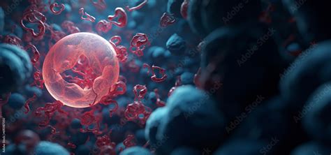 medical concept - immune system attack a bacterial at a infection ...