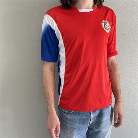 Costa Rica Soccer Jersey great red and blue soccer... - Depop