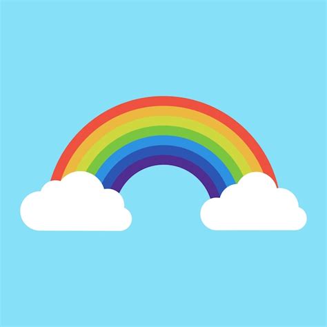 Premium Vector Rainbow With Clouds Icon Isolated On Background Vector