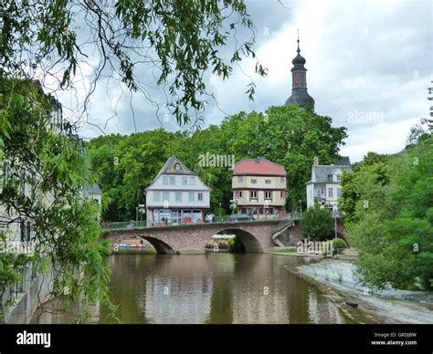 Bad Kreuznach With The Famous Bridge Houses Stock Photo - Alamy