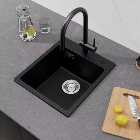 Cecipa Evier Cuisine Bac Granit X Cm Evier Noir Vier De Granit